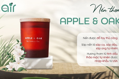 Nến thơm Apple & Oak hỗ trợ cải thiện sức khoẻ
