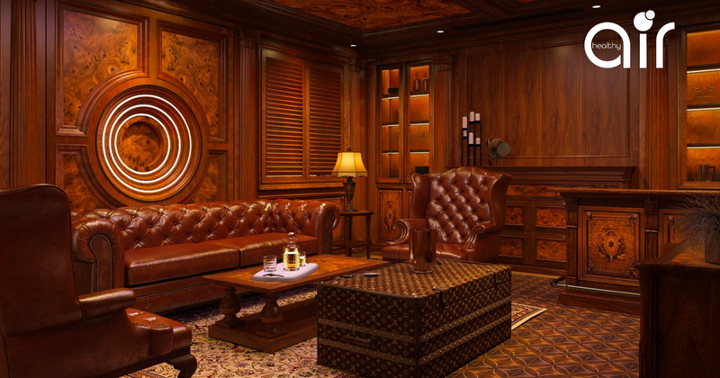 Thiết kế phòng hút cigar sang trọng với máy lọc không khí BONECO