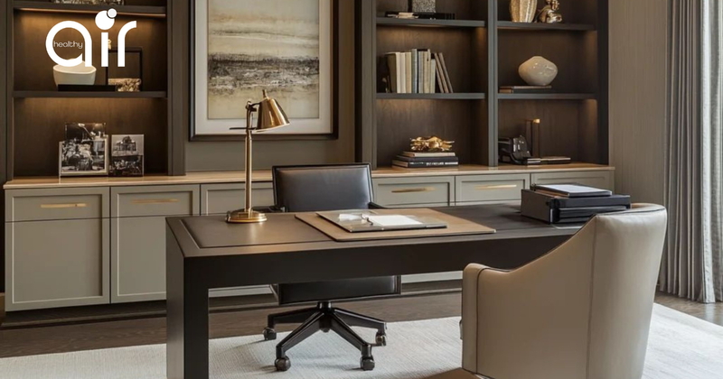 Thiết kế phòng làm việc Giám đốc cao cấp với máy lọc không khí và quạt đối lưu BONECO