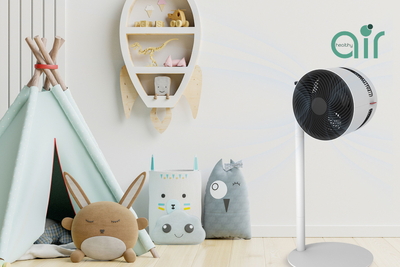 Quạt đối lưu BONECO F220 giúp giảm nguy cơ bé bị khô mũi và da khi ngủ máy lạnh