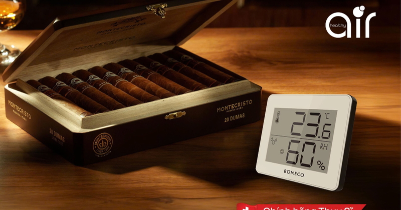 Nhiệt ẩm kế cigar BONECO X200: Kiểm soát độ ẩm, nhiệt độ ổn định