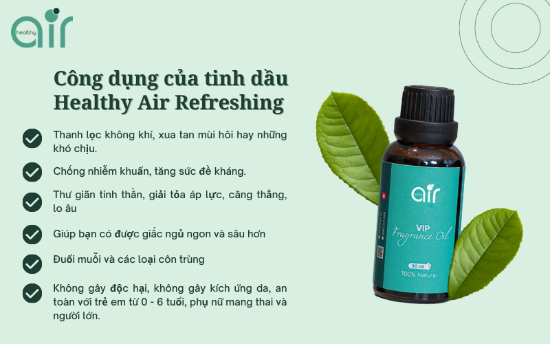 tinh dầu Healthy Air Refreshing 100% thiên nhiên