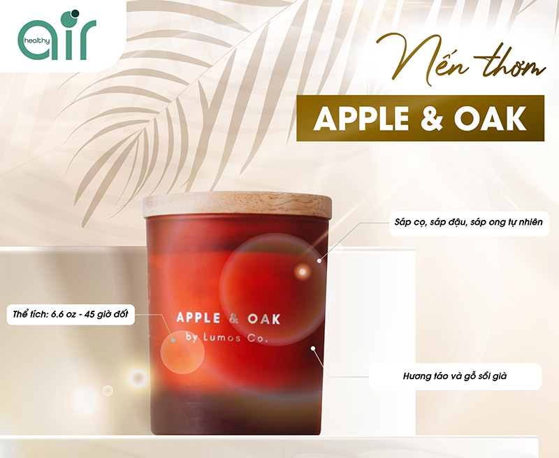 Nến thơm Apple & Oak hỗ trợ cải thiện sức khoẻ